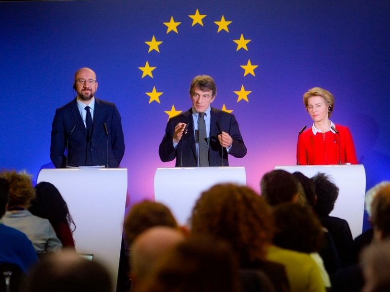Sassoli, Von der Leyen og Michel fremlægger prioriteter for Europas fremtid