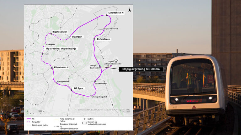 København har bevilget 2,5 mio. kr. til metroanalyse – undersøger udbygning omkring København og til Malmø